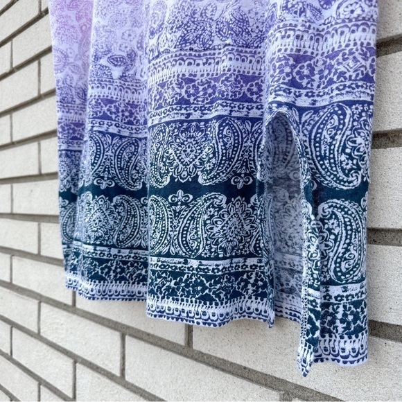 J.Jill Love Linen Ombré Paisley Split Side Tunic Shirt - Picture 4 of 9